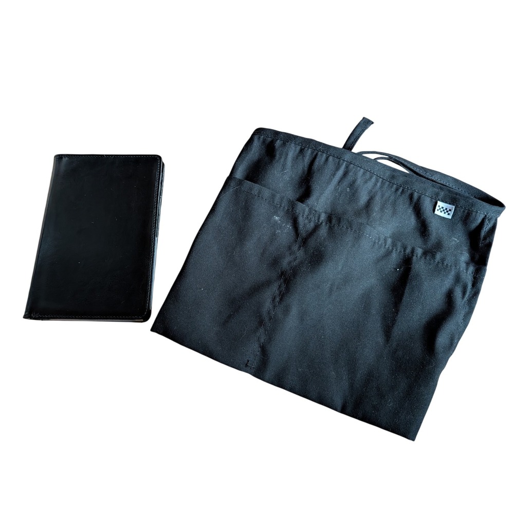 Server Book and Waist Apron Set Unisex OS Black Good Professional